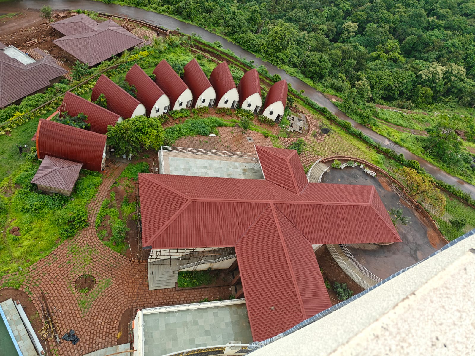 Manas Resort construction — hospitality building works at Dapoli, Maharashtra