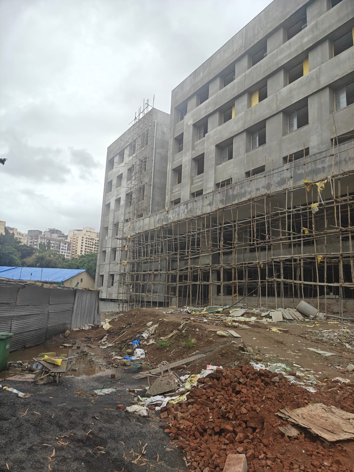 Little Flower High School multi-storey building under active construction, Thane
