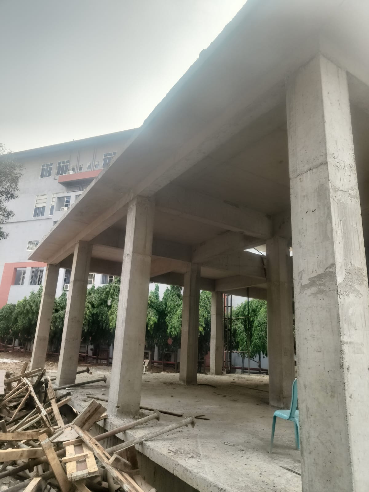 Building repair and renovation work — Shiv Mandir finishing and masonry at SIES Campus Nerul